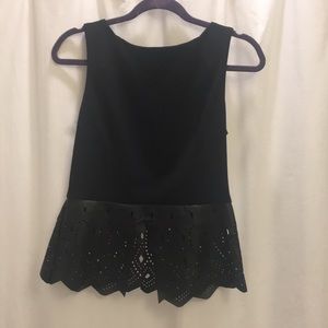 Black peplum top
